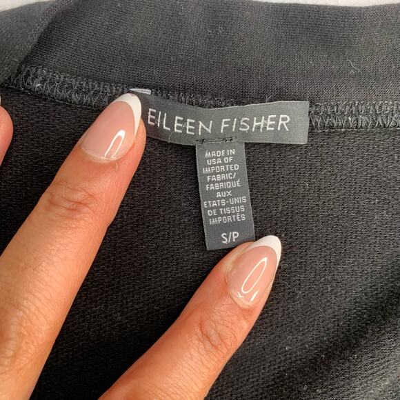 Eileen Fisher Black Zip Cardigan Jacket Women’s S Tencel Stretch Quiet Fleece - Picture 6 of 16